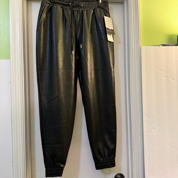 Bagatelle Collection Elastic Waist Faux Leather Pants - Picture 1 of 8